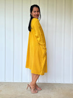 Mala Handworks Bree Double Gauze Cotton Dress in Turmeric