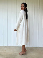 Mala Handworks Bree Double Gauze Cotton Dress in White
