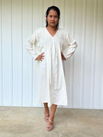 Mala Handworks Bree Double Gauze Cotton Dress in White