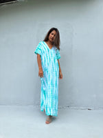 Mala Handworks Callie Petite Kaftan in Aqua Tie Dye