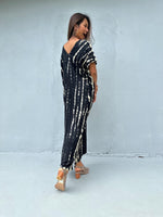 Mala Handworks Callie Petite Kaftan in Black Tie Dye