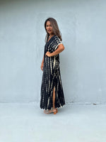 Mala Handworks Callie Petite Kaftan in Black Tie Dye