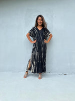 Mala Handworks Callie Petite Kaftan in Black Tie Dye