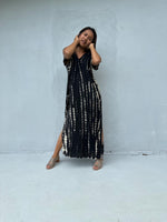 Mala Handworks Callie Petite Kaftan in Black Tie Dye
