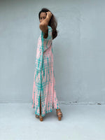 Mala Handworks Callie Petite Kaftan in Bubblegum and Aqua Tie Dye