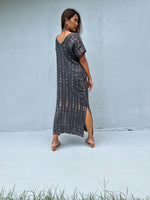 Mala Handworks Callie Petite Kaftan in Gray Tie Dye