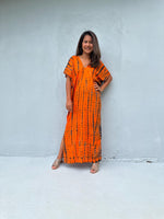 Mala Handworks Callie Petite Kaftan in Orange Tie Dye