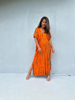 Mala Handworks Callie Petite Kaftan in Orange Tie Dye