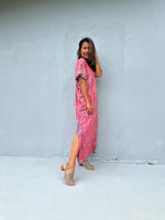 Mala Handworks Callie Petite Kaftan in Pink Tie Dye