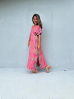 Mala Handworks Callie Petite Kaftan in Pink Tie Dye