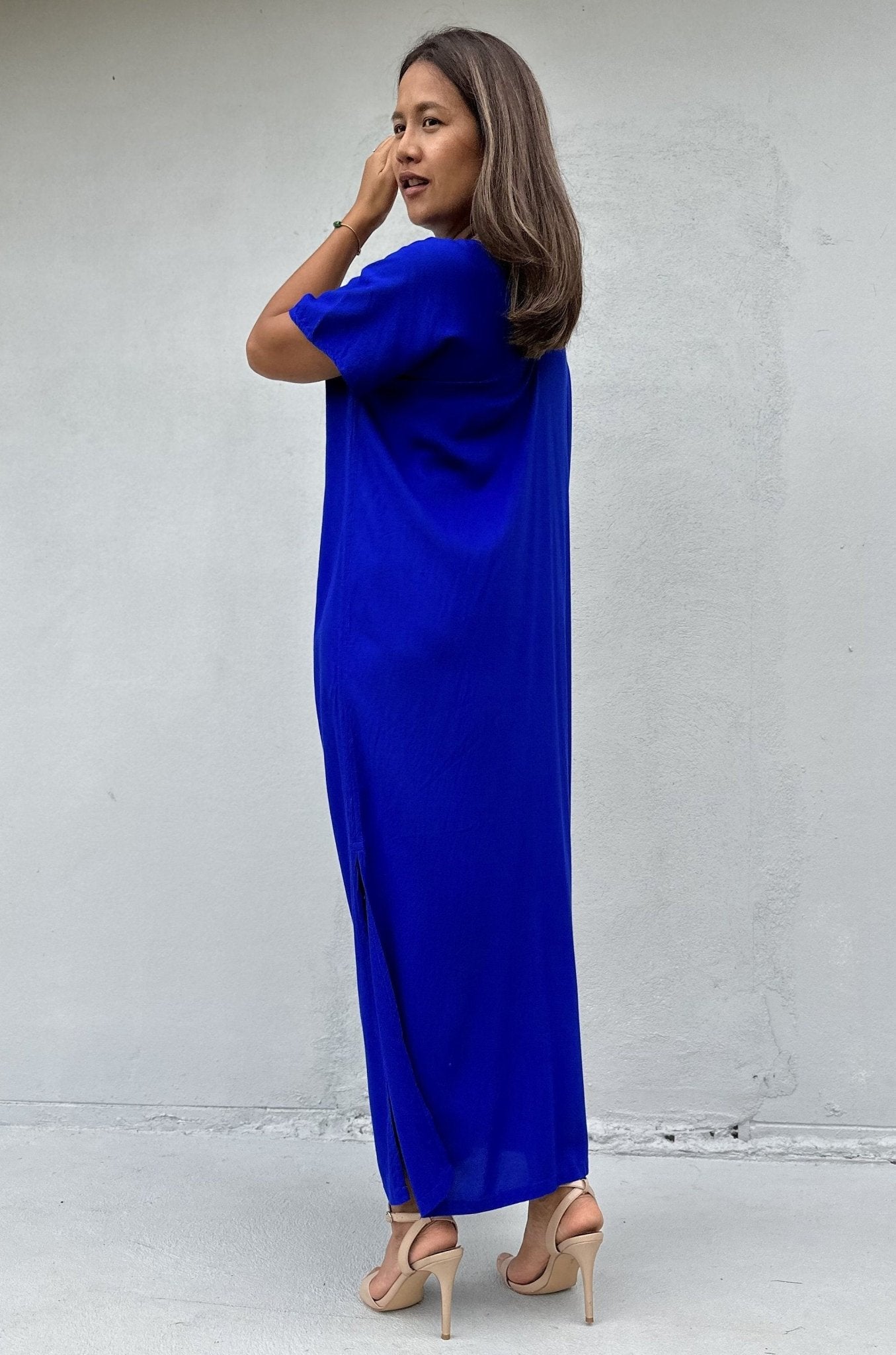 Mala Handworks Callie Petite Kaftan in Sapphire