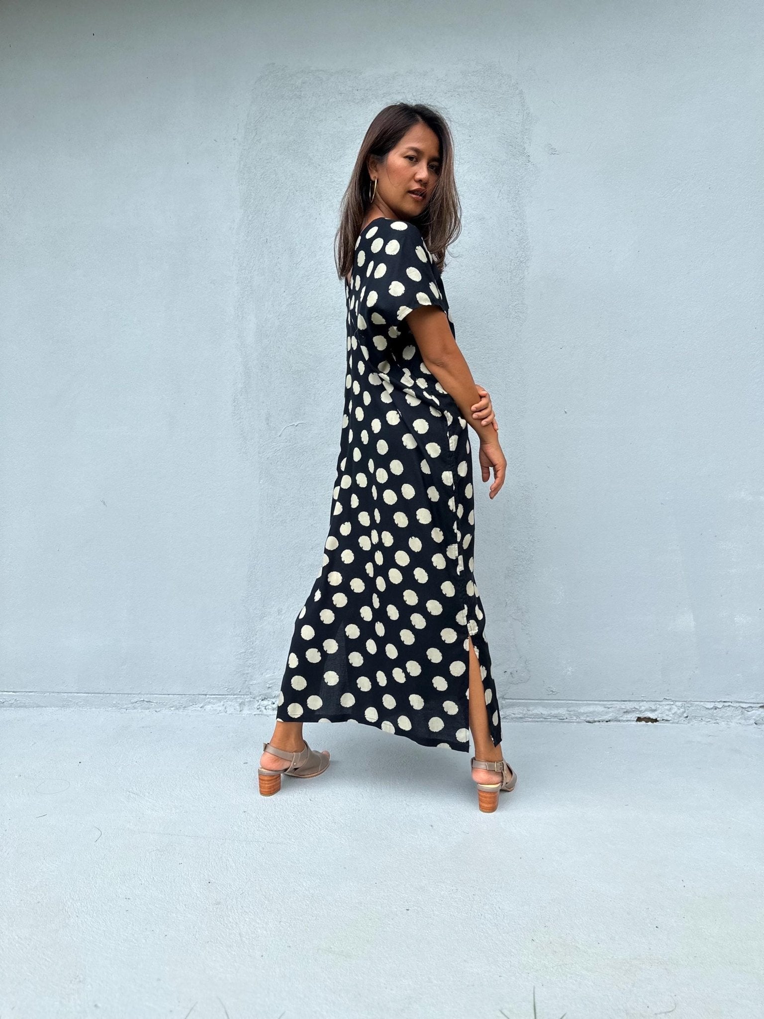 Mala Handworks Callie Petite Kaftan with Polka Dots