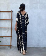 MALA handworks Camila Kaftan in Black and off White Tie Dye