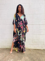 MALA handworks  Camila Kaftan in Black and Rainbow Tie Dye