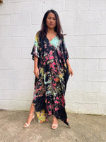 MALA handworks  Camila Kaftan in Black and Rainbow Tie Dye