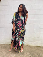 MALA handworks  Camila Kaftan in Black and Rainbow Tie Dye