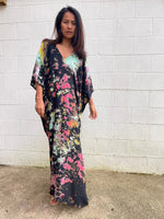 MALA handworks  Camila Kaftan in Black and Rainbow Tie Dye