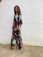 MALA handworks  Camila Kaftan in Black and Rainbow Tie Dye