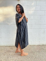 MALA handworks Camila Kaftan in Black and Silkscreen Pattern
