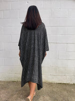 MALA handworks Camila Kaftan in Black and Silkscreen Stripes