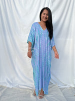 MALA handworks  Camila Kaftan in Blue and Aquamarine Tie Dye