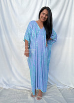 MALA handworks  Camila Kaftan in Blue and Aquamarine Tie Dye