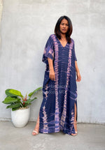 MALA handworks  Camila Kaftan in Blue and Purple Tie Dye