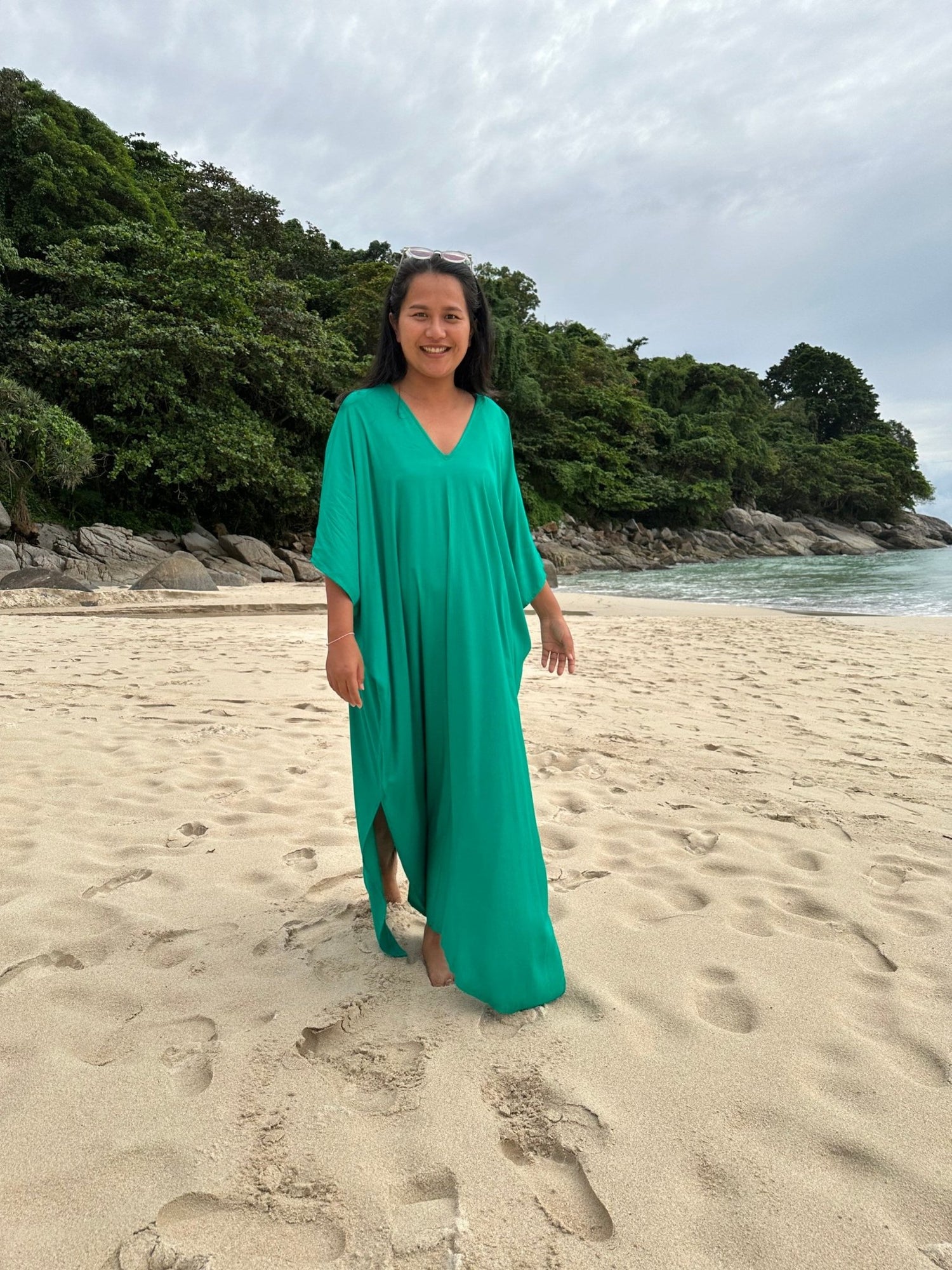 MALA handworks  Camila Kaftan in Emerald Green