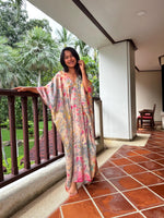 Camila Kaftan in Gray and Rainbow Tie Dye - Mala Handworks