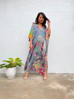 MALA handworks  Camila Kaftan in Gray and Rainbow Tie Dye