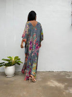 MALA handworks  Camila Kaftan in Gray and Rainbow Tie Dye