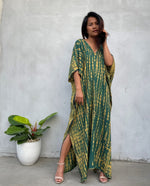 MALA handworks Camila Kaftan in Green and Yellow Tie Dye