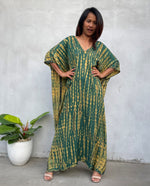 MALA handworks Camila Kaftan in Green and Yellow Tie Dye