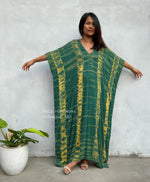 MALA handworks  Camila Kaftan in Green and Yellow Tie Dye
