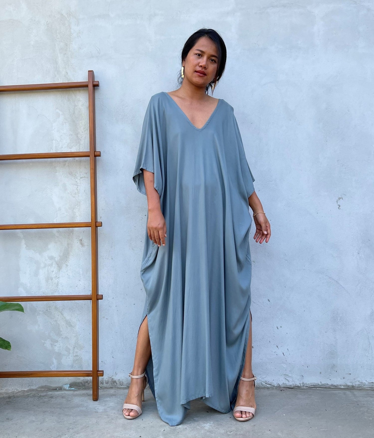 MALA handworks Camila Kaftan in Light Gray