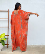 MALA handworks Camila Kaftan in Orange and Black Tie Dye