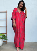 MALA handworks Camila Kaftan in Red and Black Tie Dye