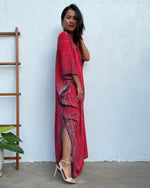 MALA handworks Camila Kaftan in Red and Black Tie Dye