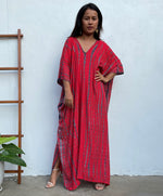 MALA handworks Camila Kaftan in Red and Black Tie Dye