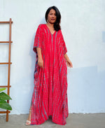 MALA handworks Camila Kaftan in Red and Black Tie Dye