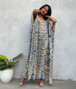 MALA handworks Camila Kaftan in Gray and Bronze Tie Dye