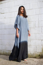MALA handworks  Cora Kaftan in Gray and Black Hand Painted Batik