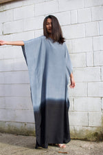 MALA handworks  Cora Kaftan in Gray and Black Hand Painted Batik