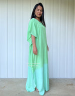 MALA handworks  Cora Kaftan in Green and Hand Painted Batik
