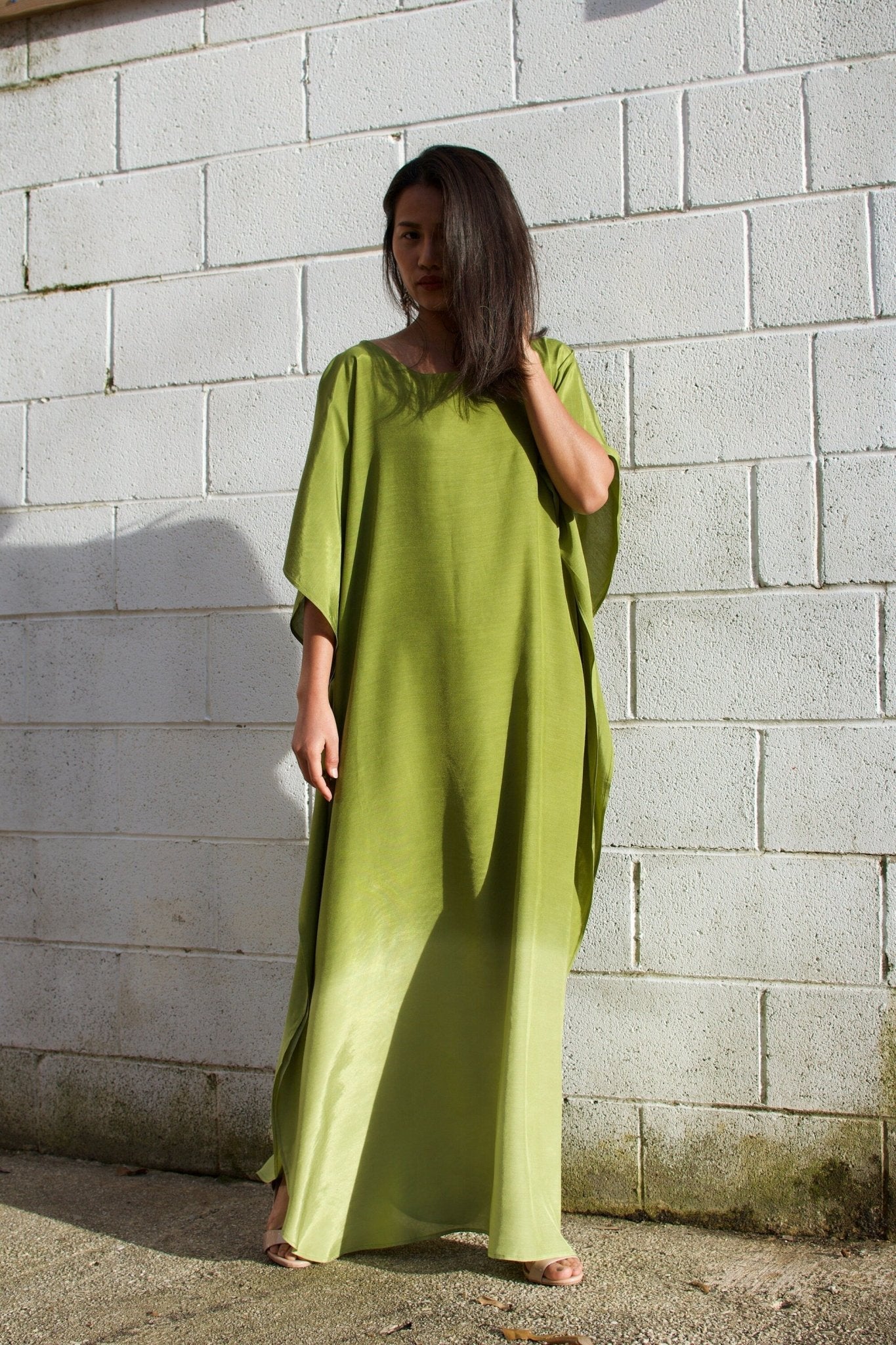 MALA handworks  Cora Kaftan in Green and Hand Painted Batik