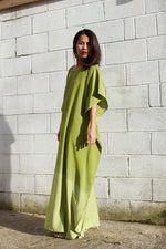 MALA handworks  Cora Kaftan in Green and Hand Painted Batik