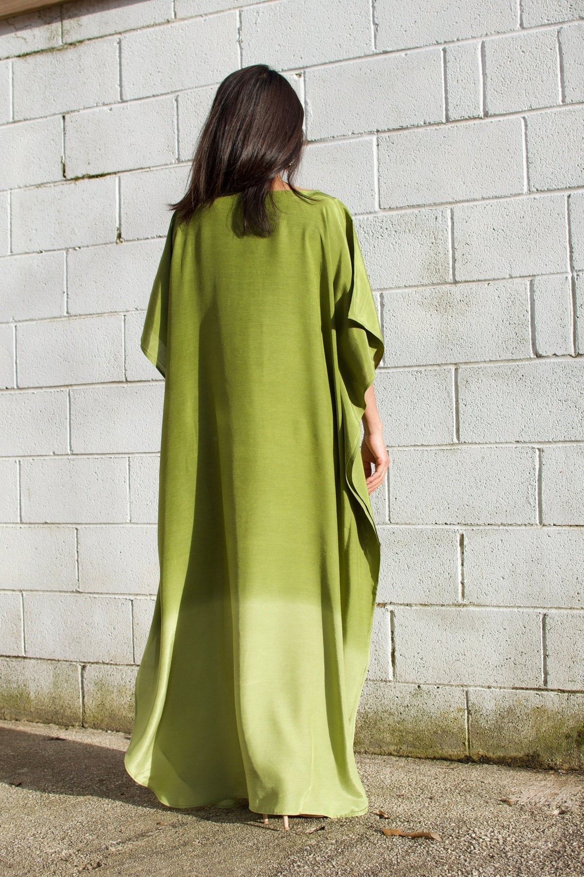 MALA handworks  Cora Kaftan in Green and Hand Painted Batik