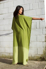 MALA handworks  Cora Kaftan in Green and Hand Painted Batik