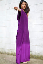 MALA handworks  Cora Kaftan in Purple and Hand Painted Batik