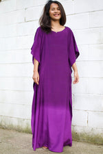 MALA handworks  Cora Kaftan in Purple and Hand Painted Batik